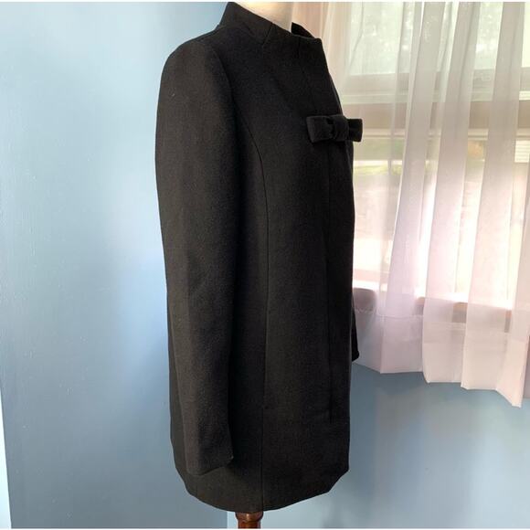 J. Crew Factory Black Wool Bow Coat Size 4 - Picture 7 of 12